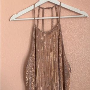 Rose gold loose mini party dress!